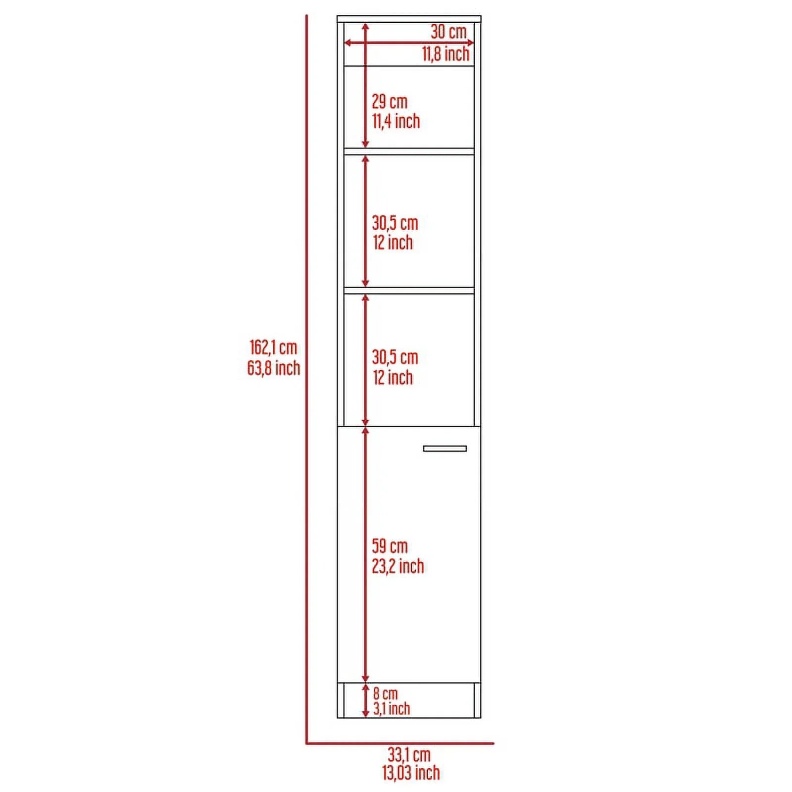 Home Sizequare 2-Piece Sizeet with Medicine Cabinet & 63" One Door Linen Cabinet