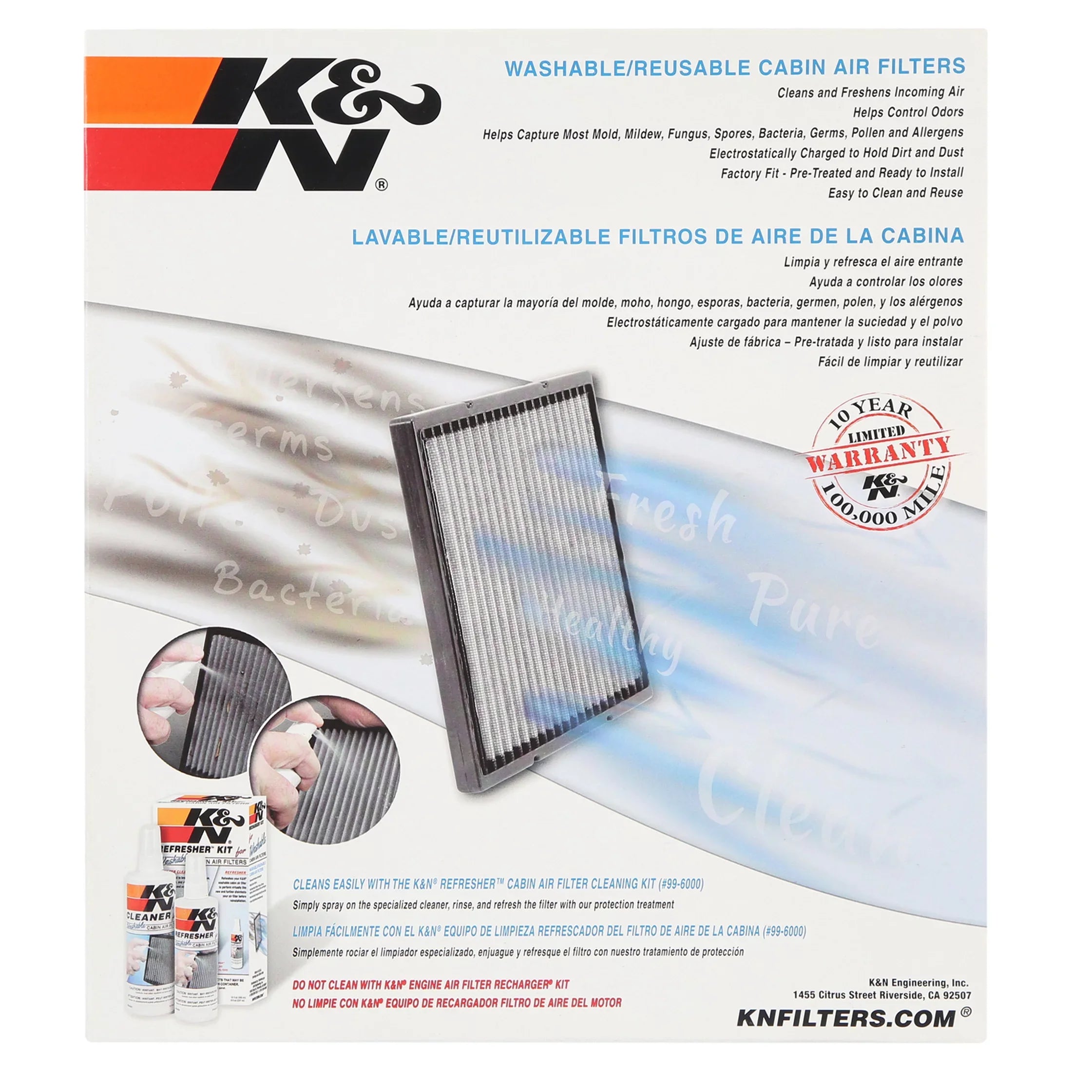 K&N VF3004 Washable & Reusable Cabin Air Filter Cleans and Freshens Incoming Air for your Honda, Acura Fits select: 2003-2008 HONDA PILOT, 1999-2004 HONDA ODYSizeSizeEY