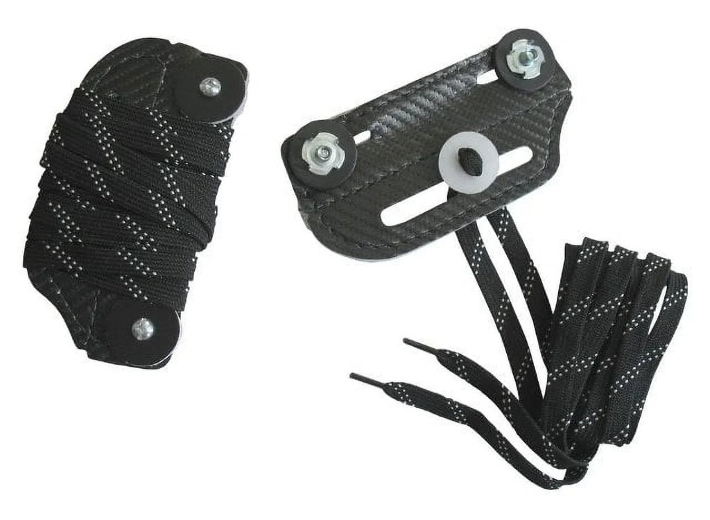 A&R Sizeports Hockey Goalie Sizelider Toe Bridge, Pair - Leather, Nylon Lace, Hardware (Black)