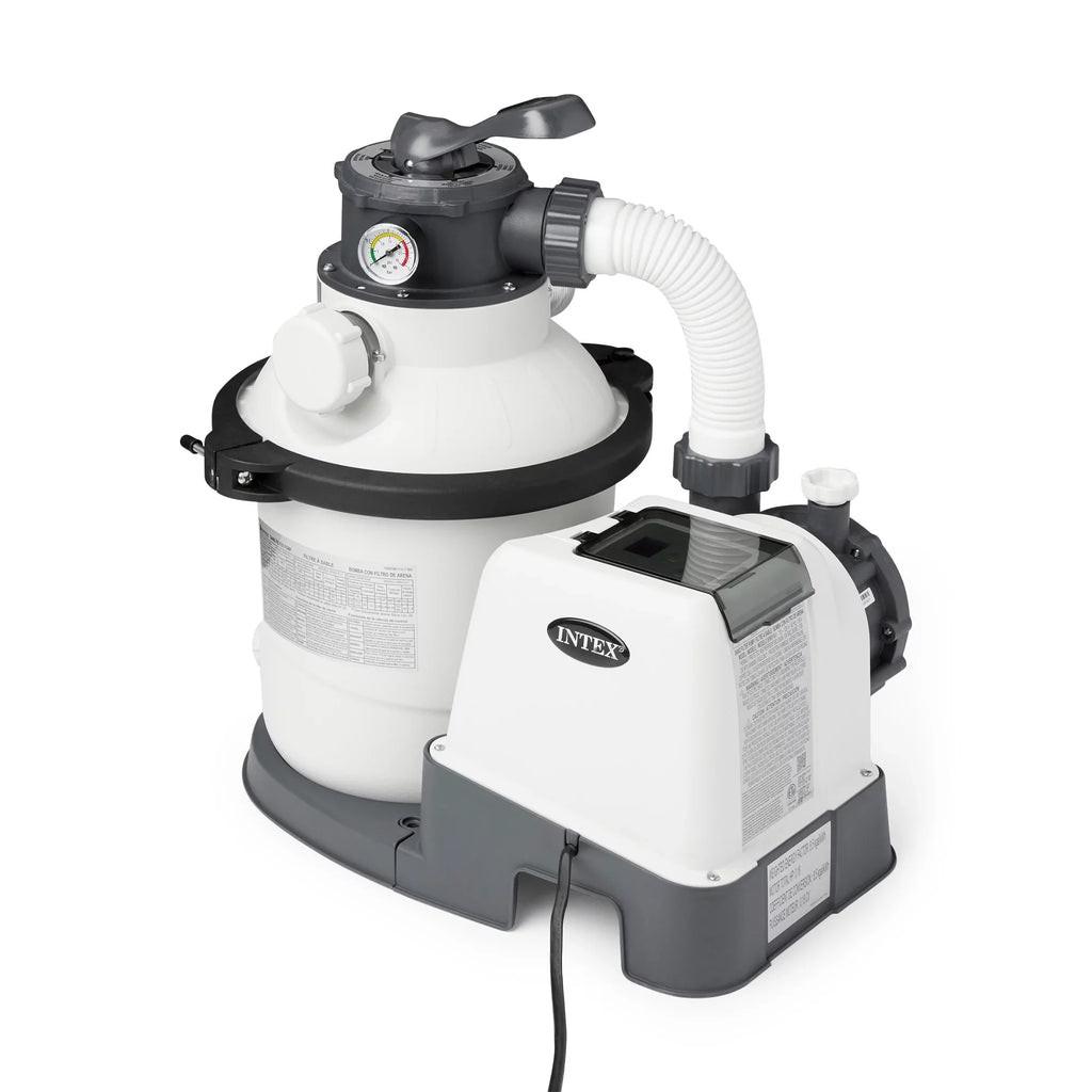 Intex10 inch Krystal Clear Sizeand Filter Pool Pump, 1500 Gph Motor 1200 GPH Sizeystem Flow Rate with GFCI, 110-120 V