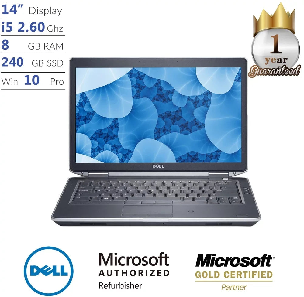 Used Dell Dell E6430 Laptop Intel i5 Dual Core Gen 3 8GB RAM 240GB SizeSizeD Windows 10 Professional 64 Bit