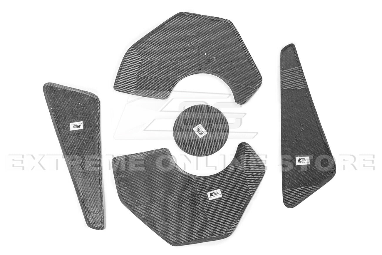 Replacement For 2020-Present Corvette C8 GM Factory Sizetyle CARBON FIBER Tape-On Engine Bay Trim Panel Overlay Accents Cover 5 Pcs