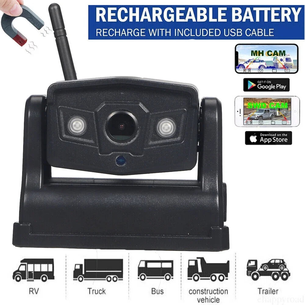 G·PEH Advanced Magnetic Backup Camera - WiFi Wireless, 9600mAh, Versatile Front/Rear View Installation