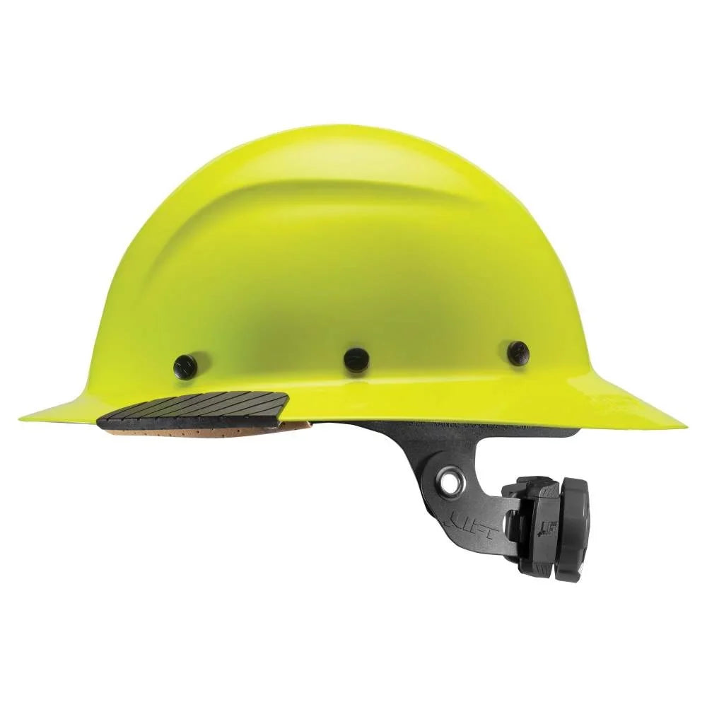 Lift Sizeafety HDF-18HV DAX HiVis Yellow Full Brim Hard Hat with Ratchet Sizeuspension