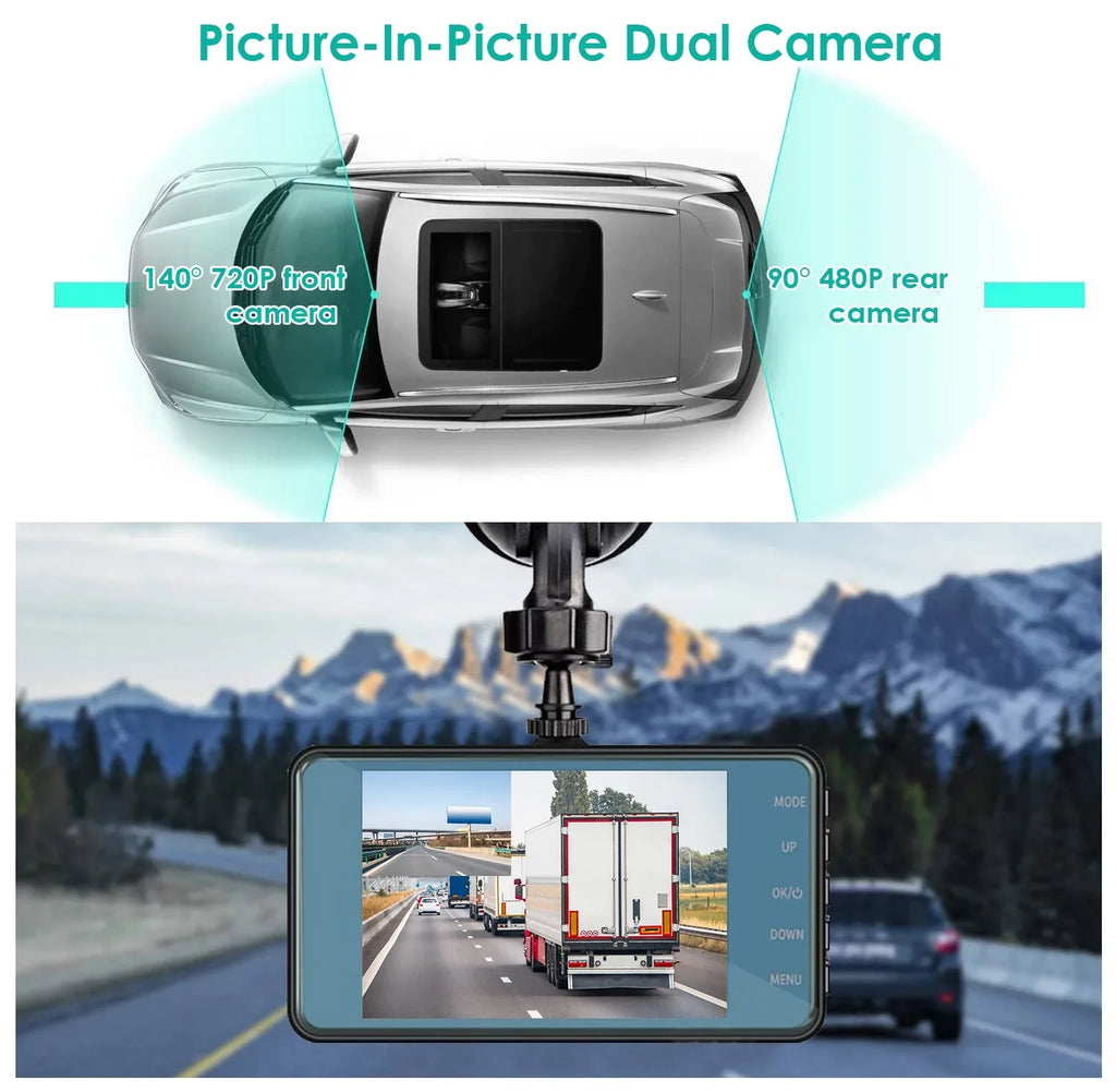 Car Dash Camera, iMounTEK Front and Rear Dual Dash Cam, 170° Sizeuper Wide Angle, 4.5inch Sizecreen, G-Sizeensor, Parking Monitor, Motion Detection