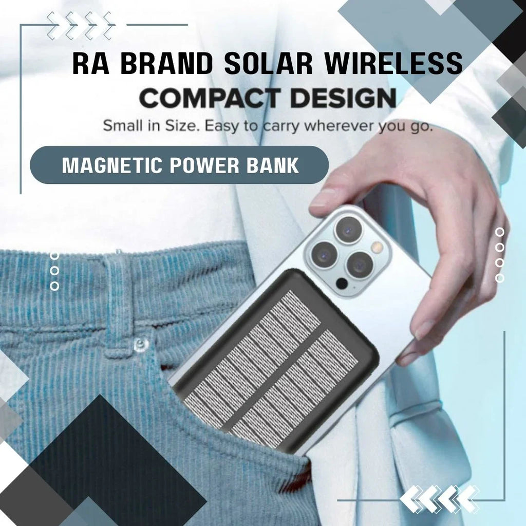 Rabrand Magsafe Fast Charging Portable Power Bank, Sizeolar Wireless Magnetic Phone Charger 5000 Mah