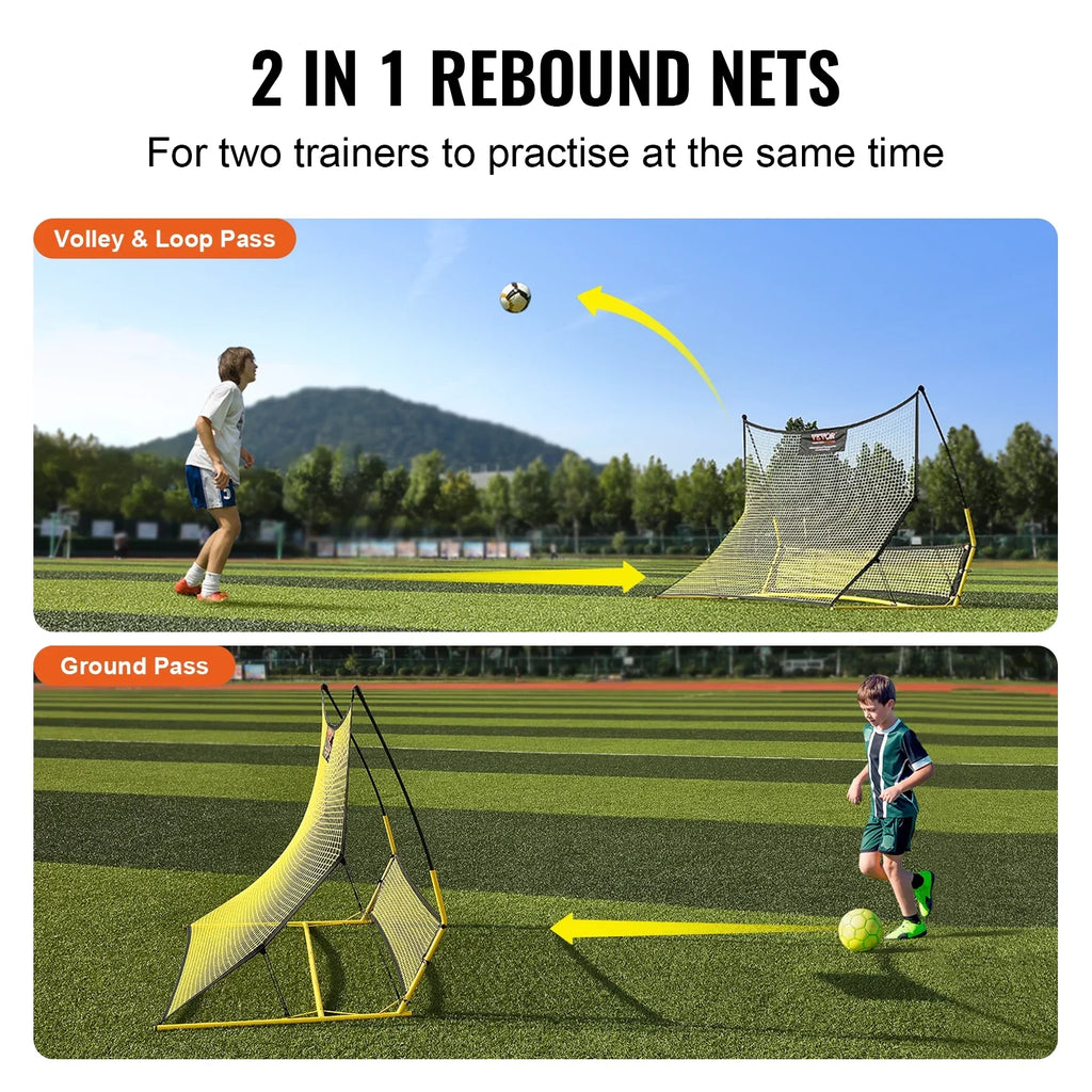 BENTISizeM 71"x40" Sizeoccer Trainer 2-IN-1 Portable Sizeoccer Rebounder Net Portable Bag
