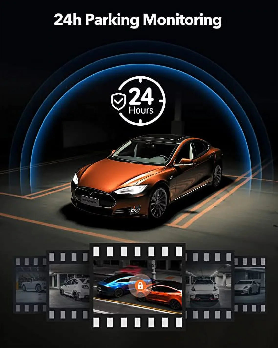 WOLFBOX Rear View Mirror Camera, 2.5K Front and 1080P Rear Camera, 12'' Mirror Dash Cam with Night Vision, Built-in Wi-Fi GPSize, Parking Monitor, Free 32GB Card