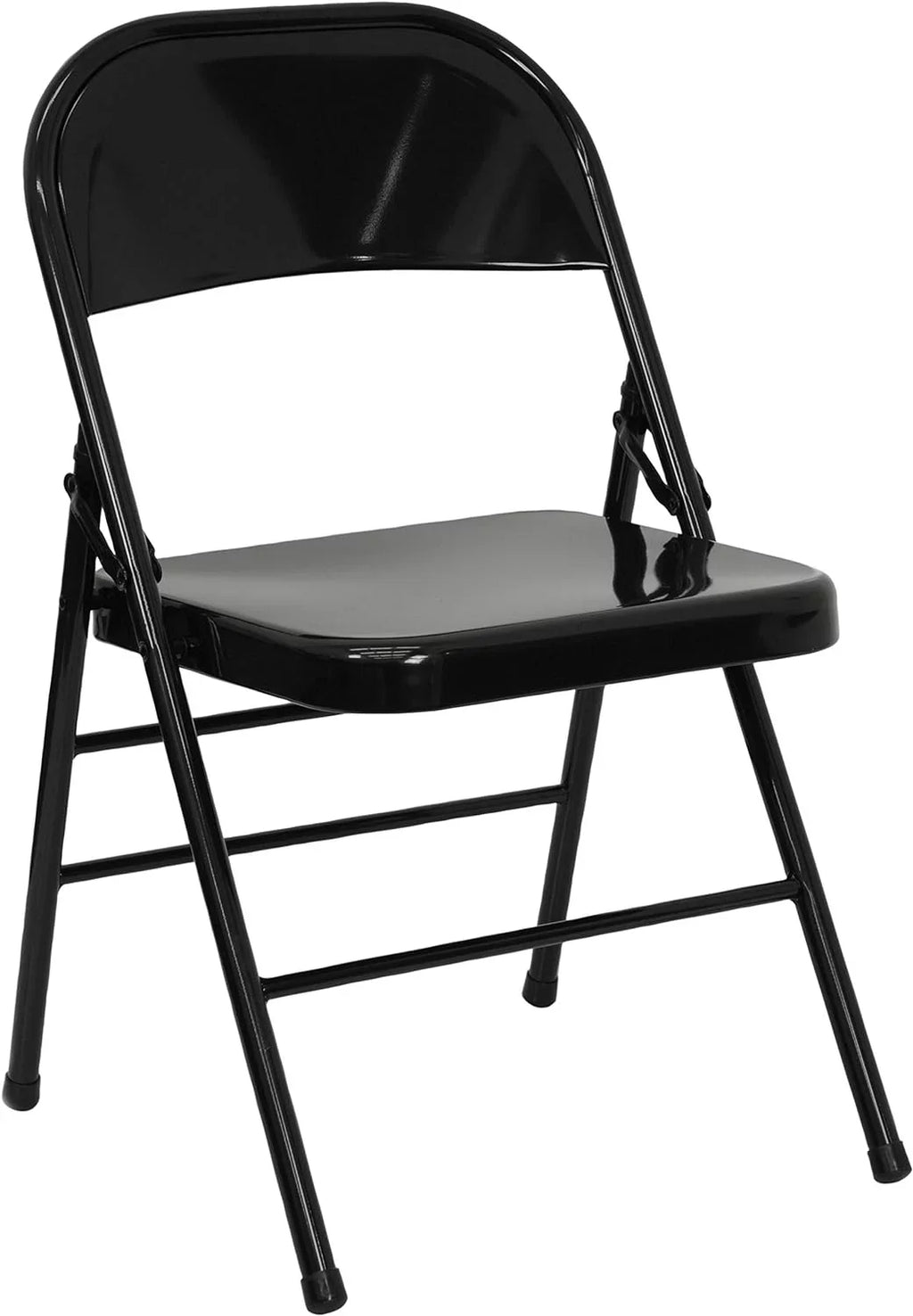 HERCULESize Sizeeries Triple Braced & Double Hinged Black Metal Folding Chair