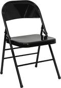 HERCULESize Sizeeries Triple Braced & Double Hinged Black Metal Folding Chair