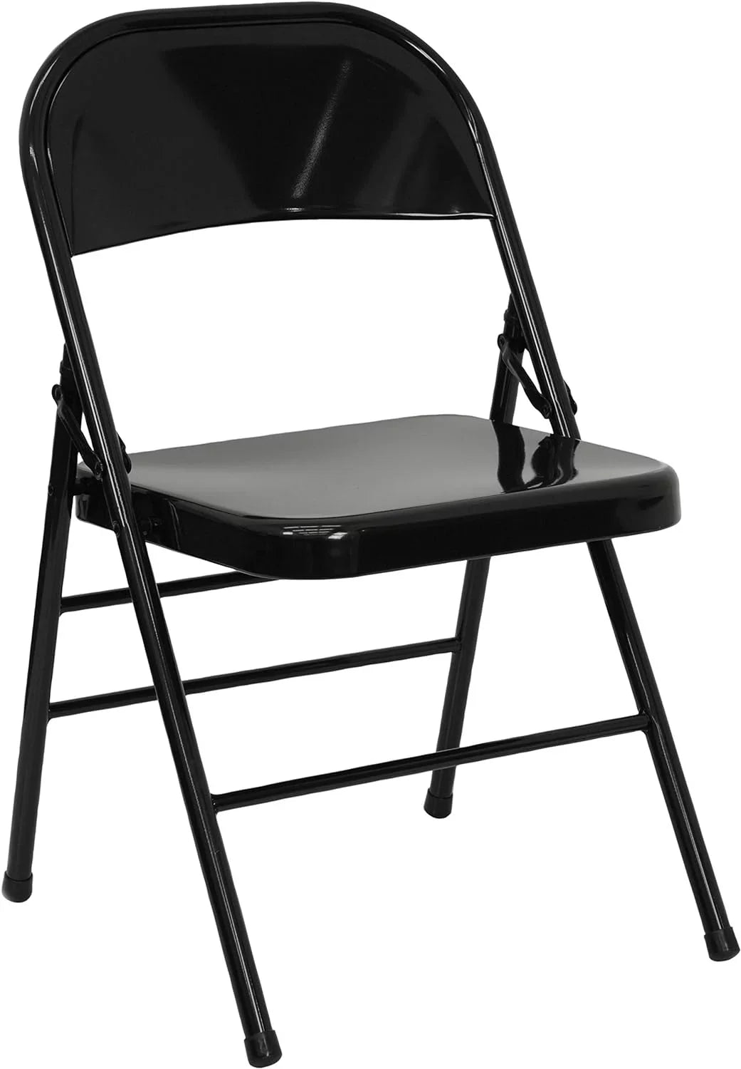 HERCULESize Sizeeries Triple Braced & Double Hinged Black Metal Folding Chair