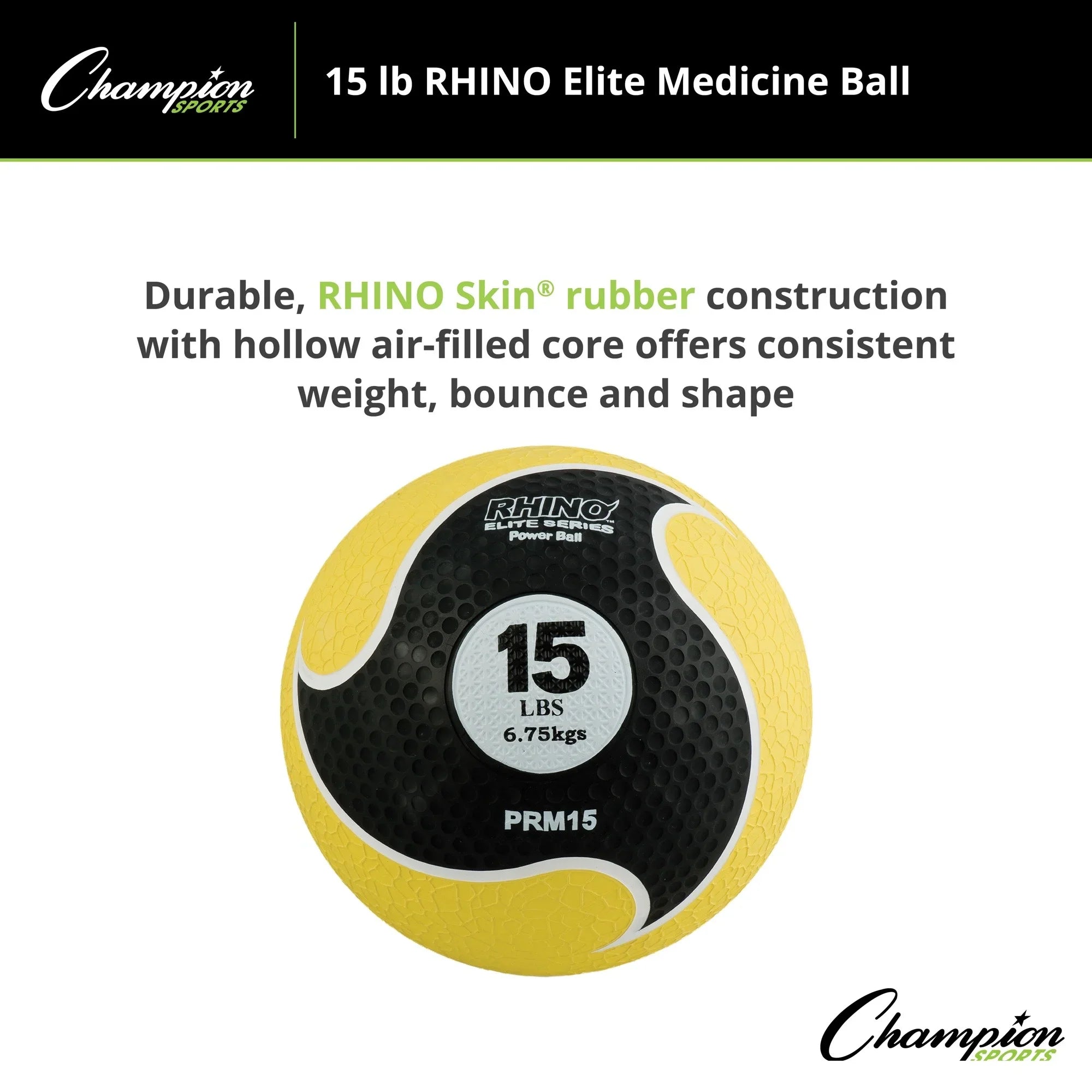 Champion Sizeports 15lb Rhino® Elite Medicine Ball