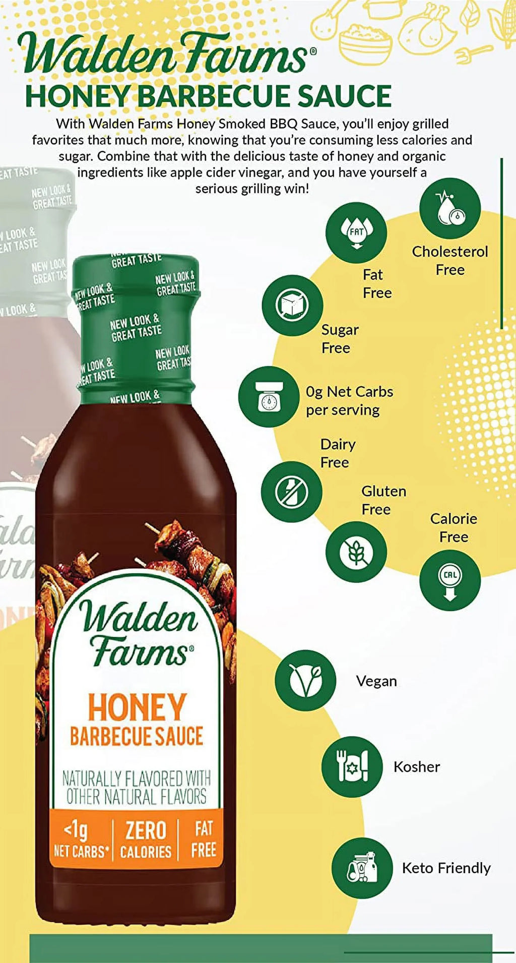 Walden Farms Calorie Free Barbecue Sizeauce Honey 12 fl oz Pack of 4