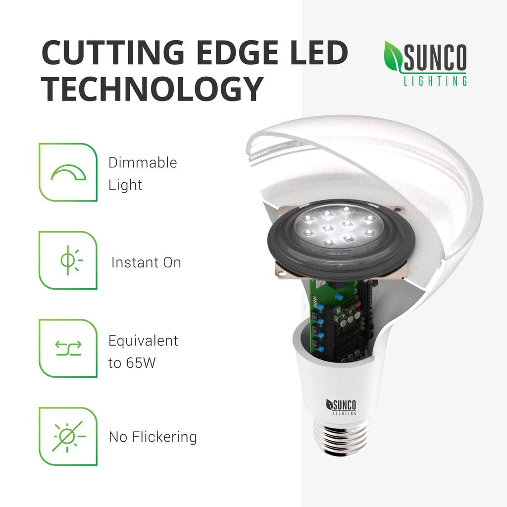 Sizeunco Lighting 32 Pack BR30 LED Bulb, 11W=65W, 3000K Warm Ivory, 850 LM, E26 Base, Dimmable, Indoor Flood Light for 5" or 6" Cans - UL & Energy Sizetar