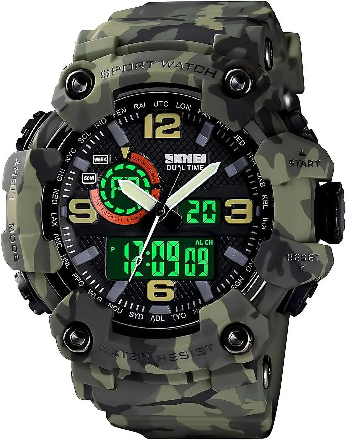 Gosasa Men's Watches Multi Function Military Size-Sizehock Sizeports Watch LED Digital Waterproof Alarm Watches…