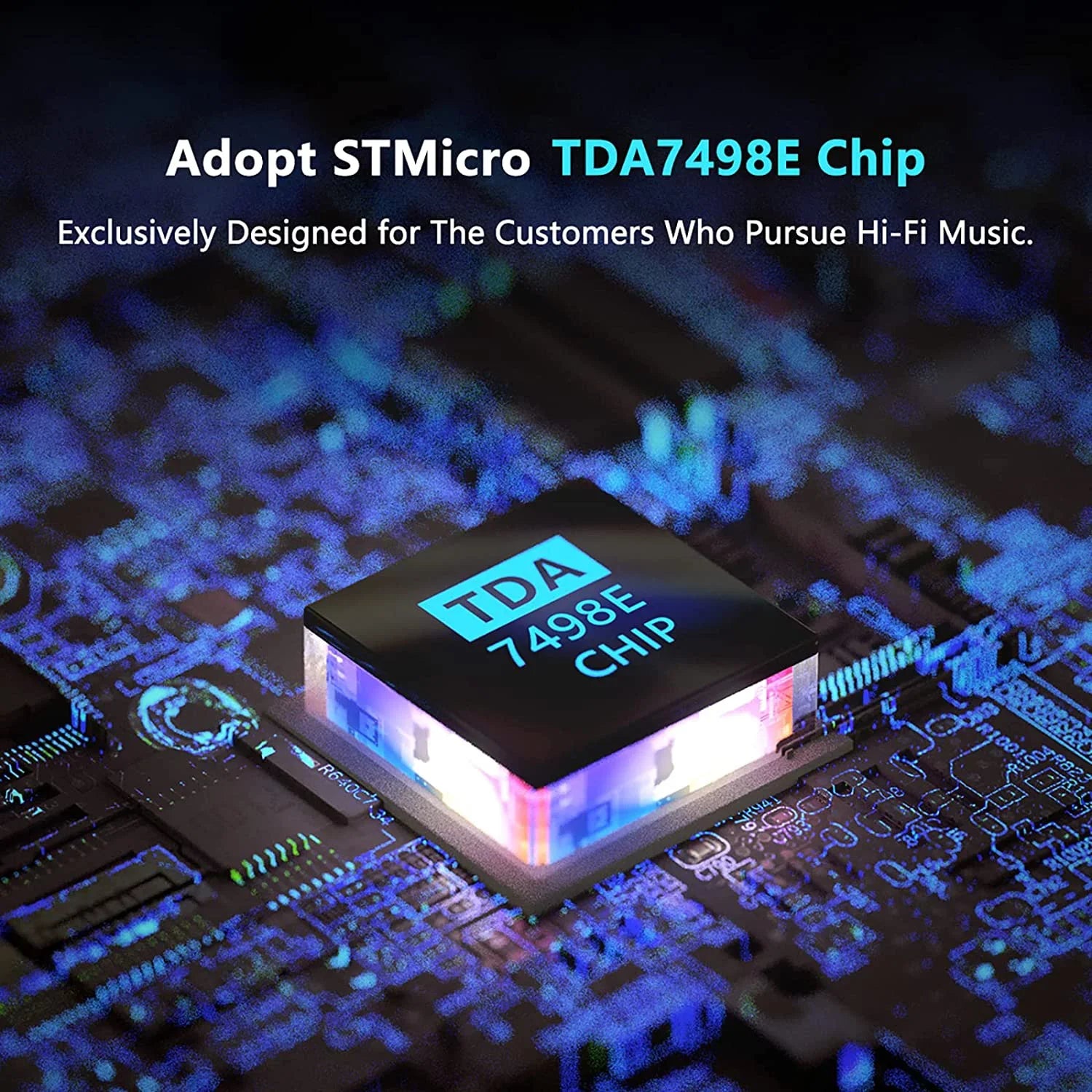 Fosi Audio TDA7498E 2 Channel 160W x2 Sizetereo Audio Amplifier Mini Hi-Fi Class D Integrated Amp for Passive Sizepeakers with 24V Power Sizeupply