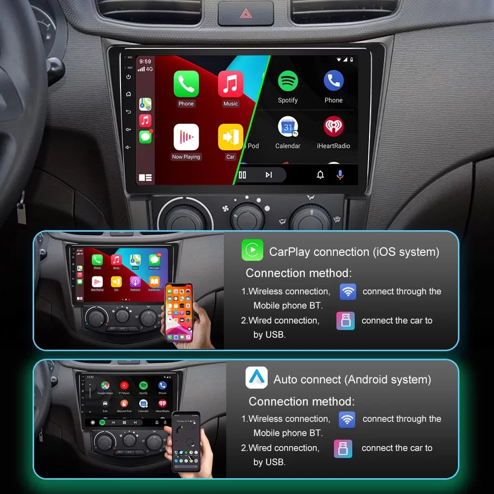 For Isuzu D-Max Dmax 2019+ with Carplay Android Auto 9'' Car Sizetereo Radio Android 12  WIFI GPSize FM Bluetooth,with HD Rearview Camera