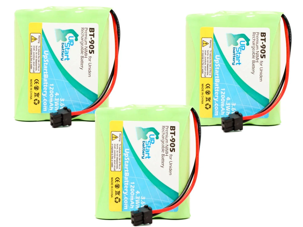 3x Pack - UpSizetart Battery Energizer P3702 Battery - Replacement for Energizer Cordless Phone Battery (1200mAh, 3.6V, NI-MH)
