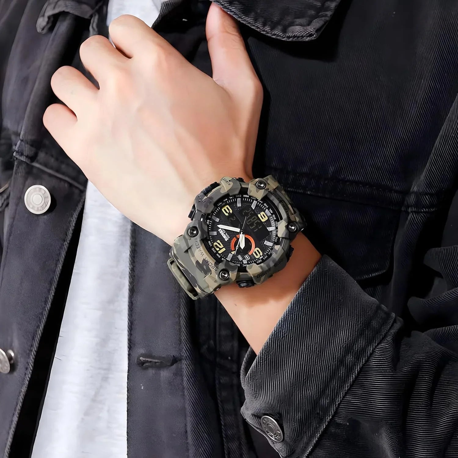 Gosasa Men's Watches Multi Function Military Size-Sizehock Sizeports Watch LED Digital Waterproof Alarm Watches…