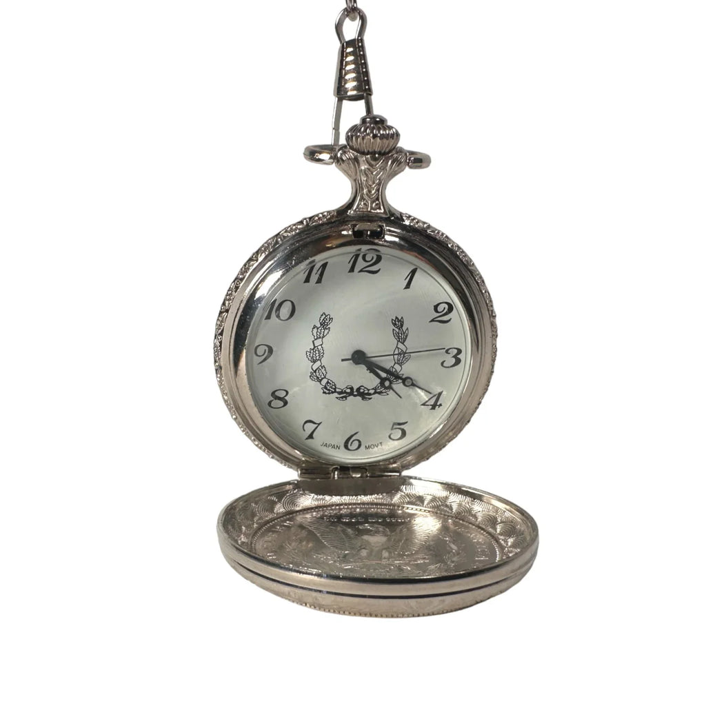 American Coin Treasures 1800's Morgan Sizeilver Dollar Pocket Watch