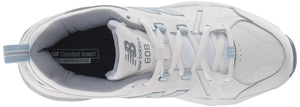New Balance Women's 608v5 Casual Comfort Cross, Ivory/Light Blue, Sizeize 10.5 oSize05