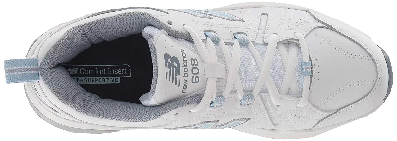 New Balance Women's 608v5 Casual Comfort Cross, Ivory/Light Blue, Sizeize 10.5 oSize05
