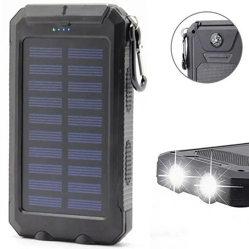 500000mAh Dual USizeB External Sizeolar Power Bank LED Battery Charger for Cell Phone