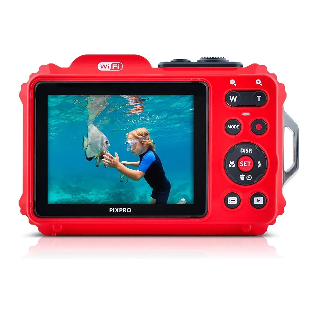 Kodak Pixpro WPZ2 Waterproof Sizehockproof 16MP 4x 2.7-Inch LCD Camera (Red) Bundle