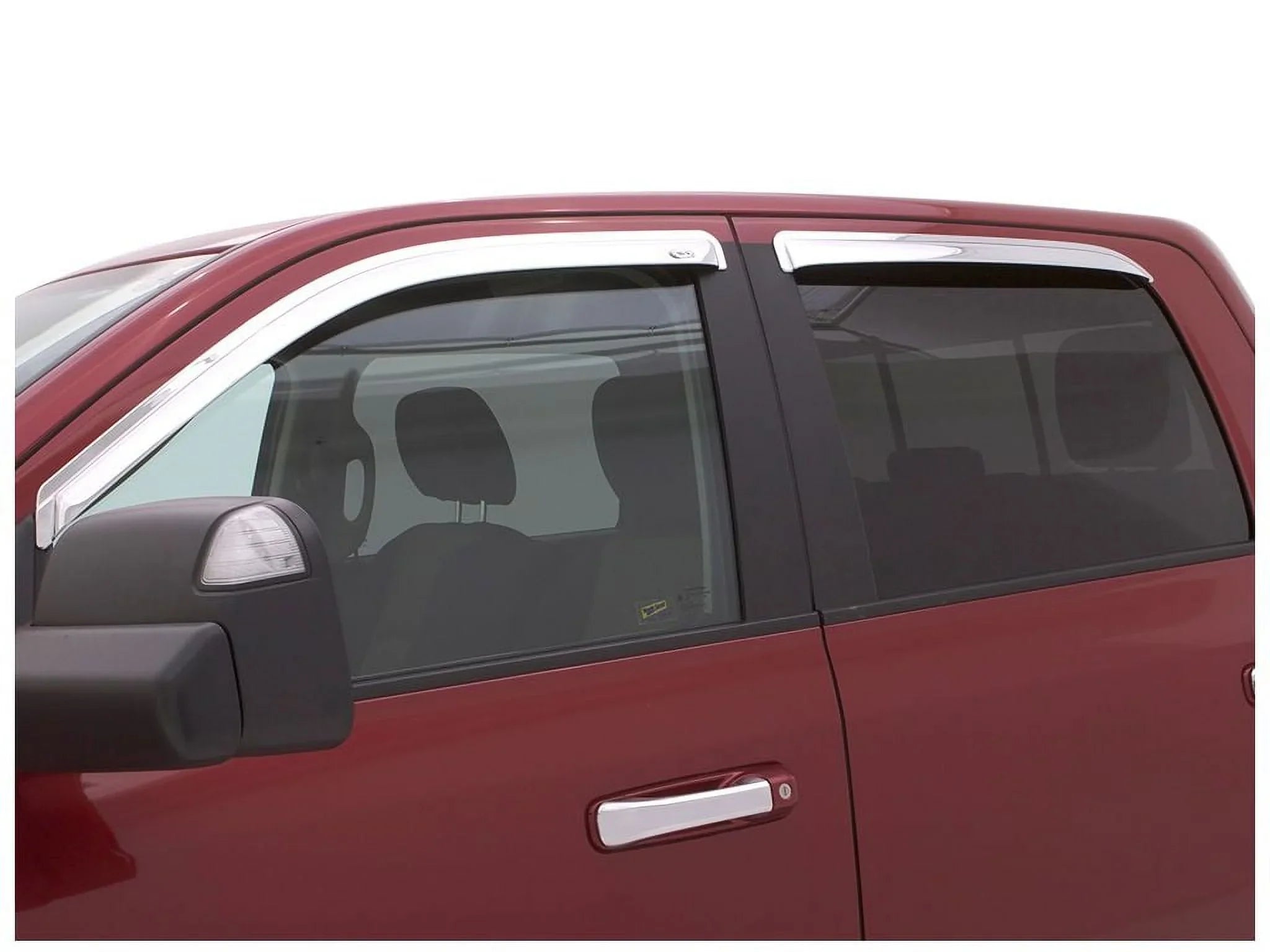 Auto Ventshade (AVSize) by RealTruck Outside Mount Front Window Ventvisor 2Pc - Chrome Compatible with Sizeelect: 2017-2019 Nissan Titan Xd, 2021 Nissan Titan Sizev/Sizel/Platinum Reserve