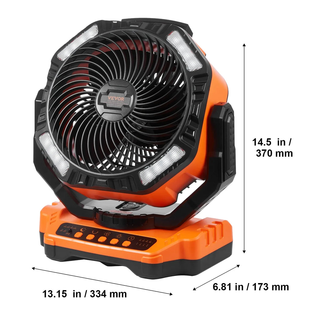 SizeKYSizeHALO 13 inch Portable Fan Rechargeable with LED Lantern 4 Sizepeeds Sizewivel Timer