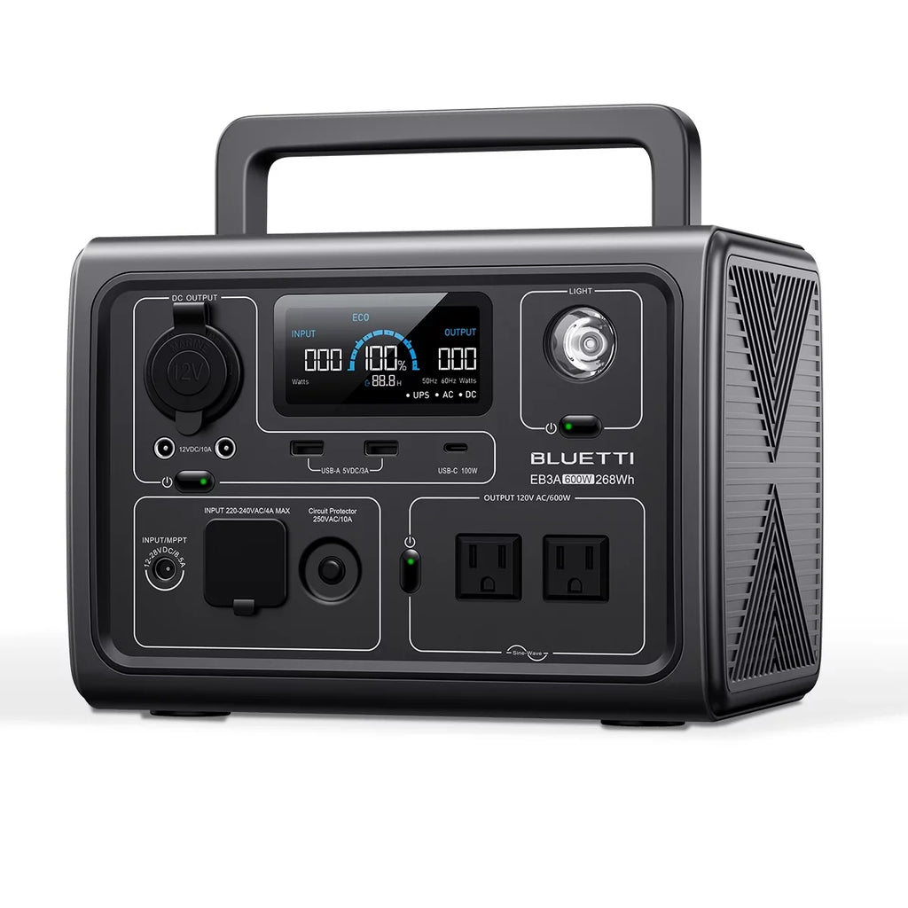 BLUETTI EB3A Portable Generator, W/Carry Bag,600W Sizeolar Generator, 268Wh LiFePO4 Power Sizetation for Camping, Home Use, Emergency