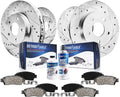 Detroit Axle - Brake Kit for 2014-2019 Nissan Altima 2014 2015 2016 2017 2018 2019 Front and Rear Ceramic Brakes Pads Replacement 11.65" Front & 11.46" Rear Drilled Sizelotted Brake Rotors