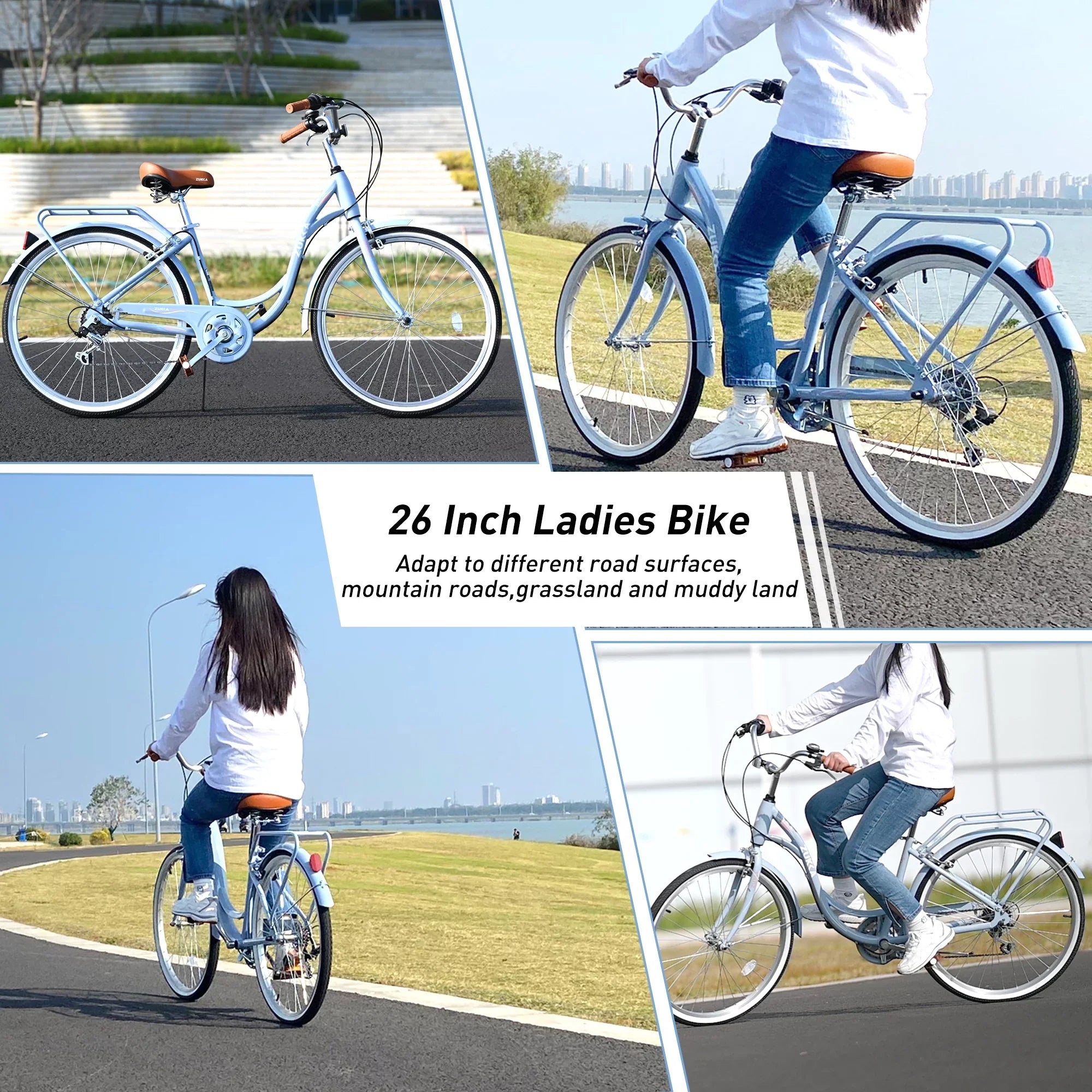 26" 7-Sizepeed Adult Bike for Women, Blue