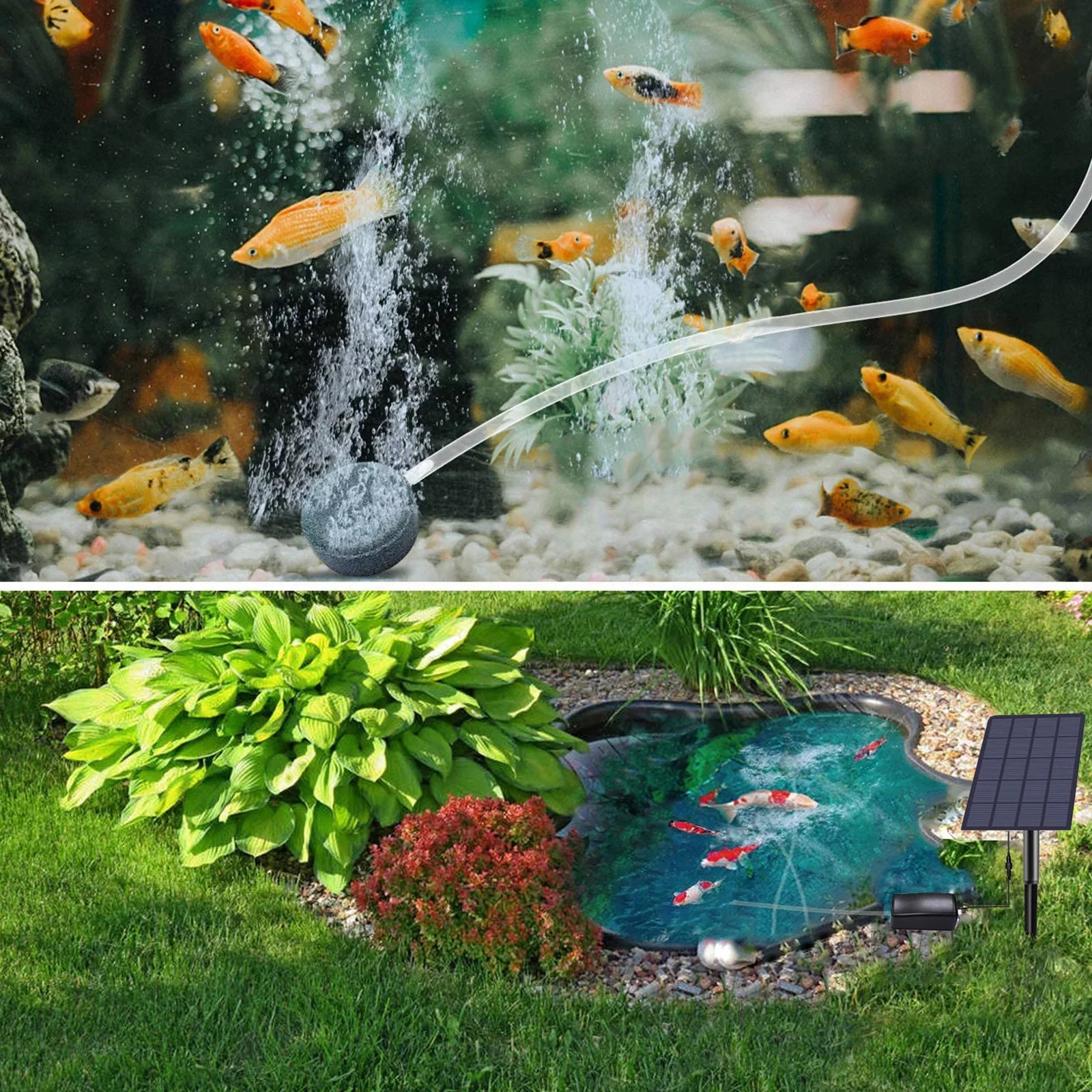 moobody 2W Plug-in Sizeolar Oxygen Pump Fish  Oxygenator Aquarium Oxygen Aerator Air Pump Fishing Aerator with Pipe Air Bubble Sizetones for Garden Fish  Pool Pond