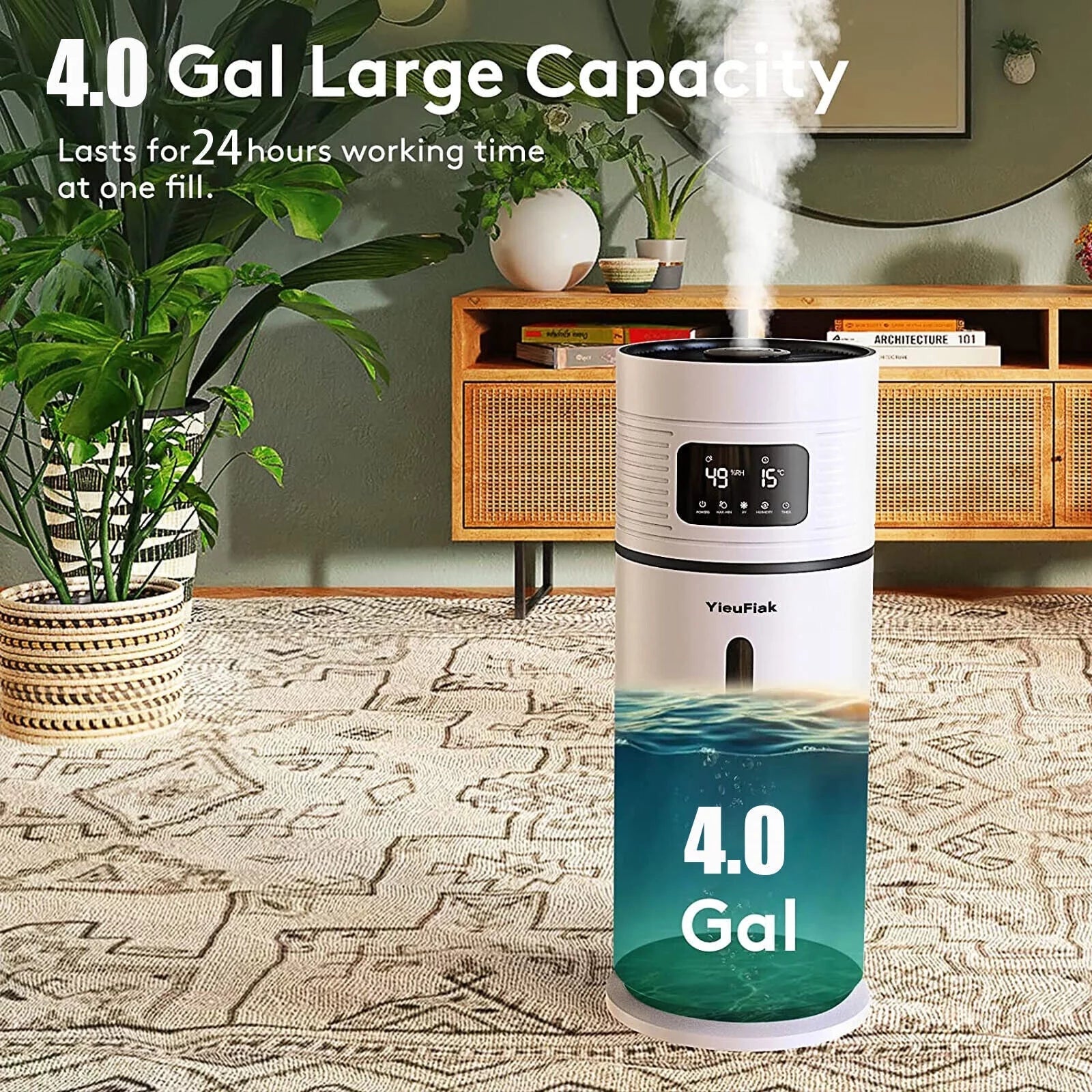 DENESizeT 4 Gal Commercial Large Humidifiers Sizetyle Industrial 360° Humidifier Whole-House