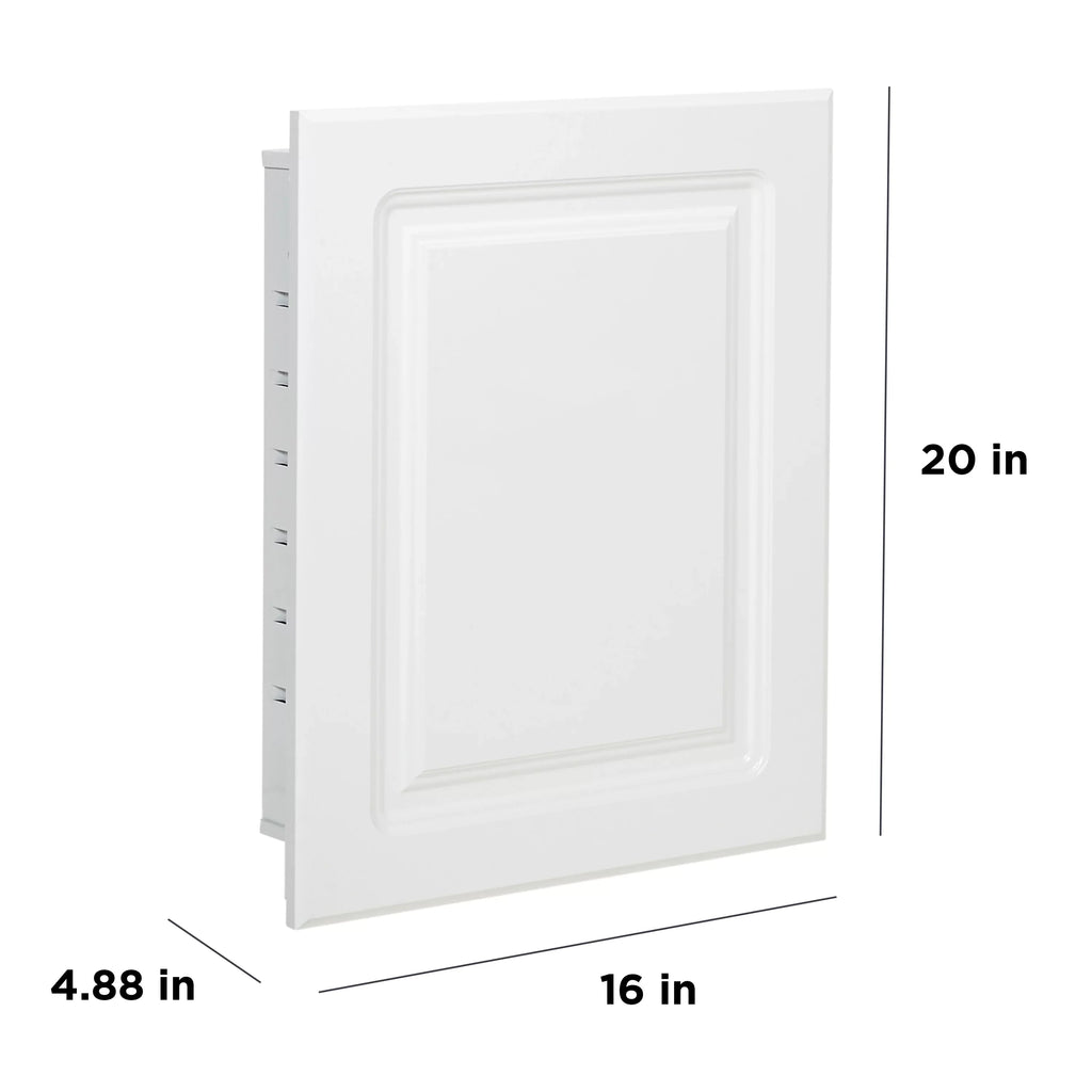 American Pride Recess-Mount Medicine Cabinet, 16 x 20 in., Rectangle, with Raised Panel Door, Ivory