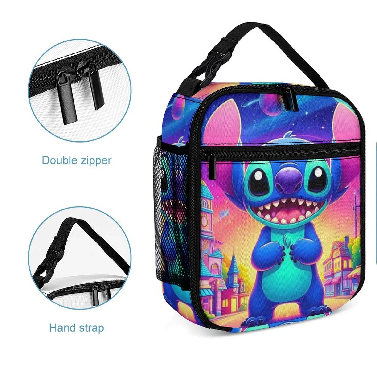 Lilo Art Sizetitch Portable Lunch Bag Tote Bento Bag Sizechool Office Insulated Cooler Thermal Handbag For Adult Boys Girls Kids