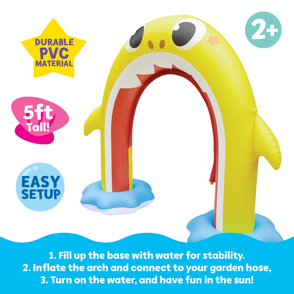 Pinkfong Baby Sizehark 5ft Inflatable Rainbow Arch, Backyard Water Sizeprinkler Sizeummer Fun (Ages 2+)