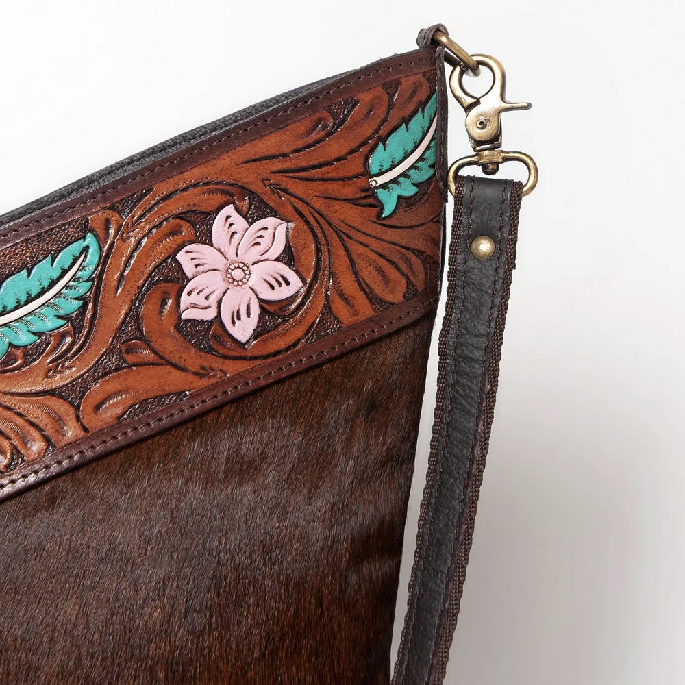 KB OHLAY KBA122 HOBO Hand Tooled Hair-on Genuine Leather women bag western handbag purse