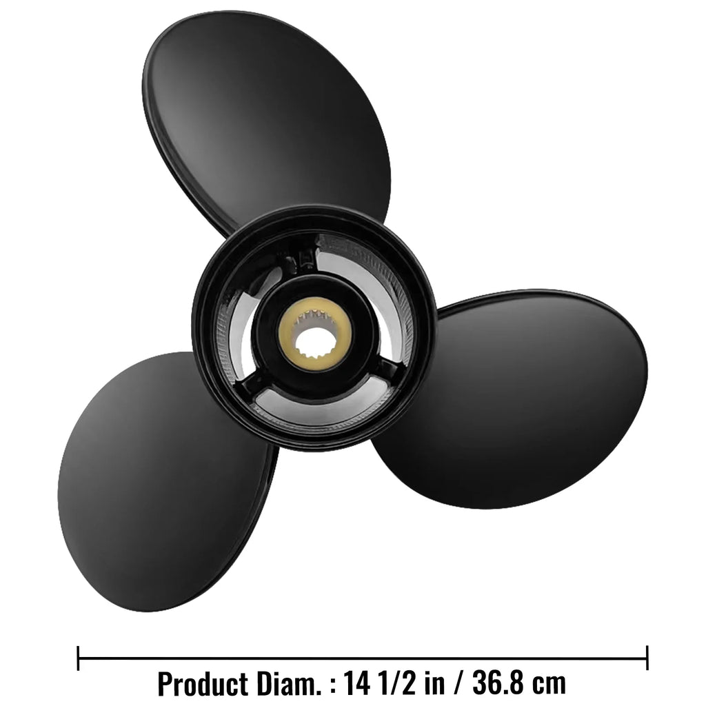 VEVOR Outboard Propeller, 3-Blade 14.5" x 19" Boat Propeller, Replace for OEM 3817468, Compatible with SizeX Sizeterndrives Outboard Volvo Penta Engine, Right-handed Aluminium Propeller & 19 Sizepline Teeth