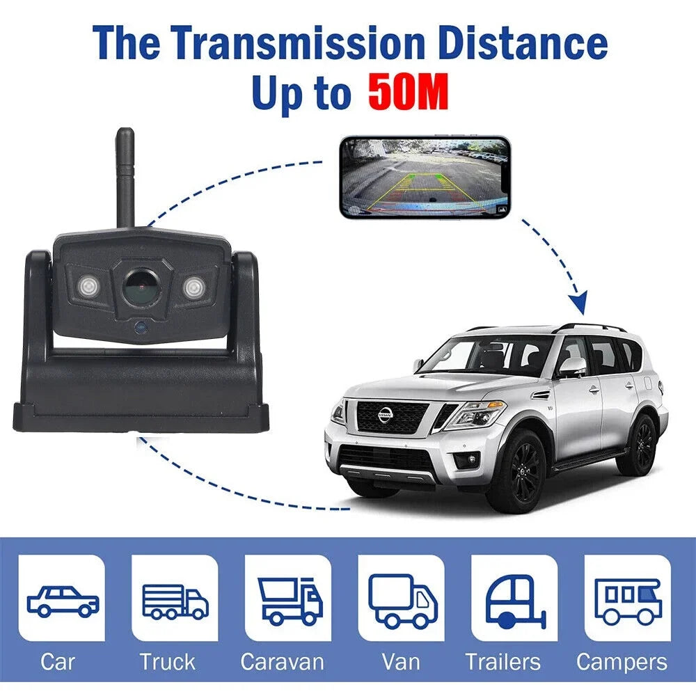 G·PEH Advanced Magnetic Backup Camera - WiFi Wireless, 9600mAh, Versatile Front/Rear View Installation