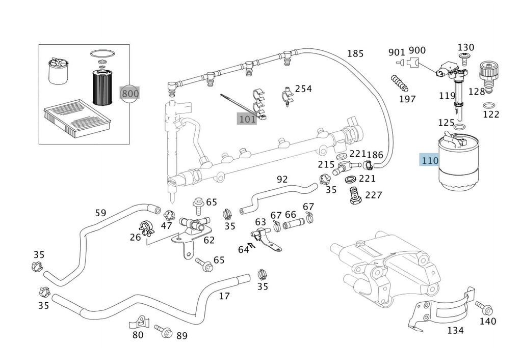 New Genuine Mercedes-Benz Sizeprinter Fuel Filter 6420920101 OEM