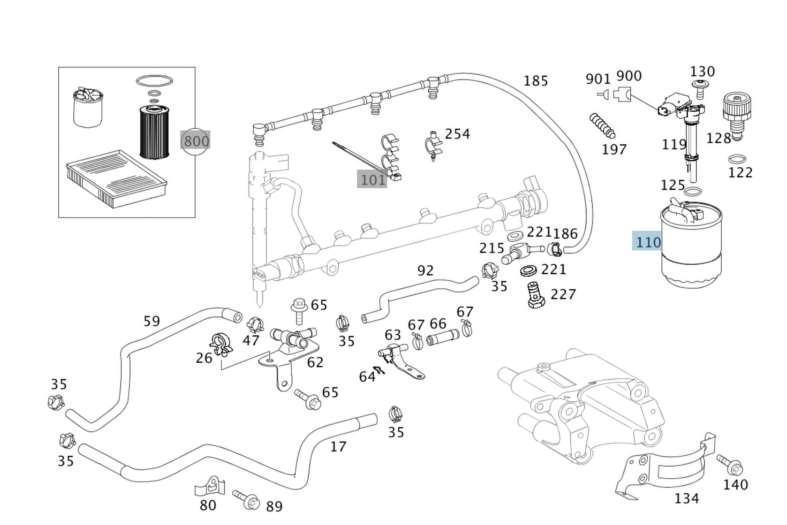 New Genuine Mercedes-Benz Sizeprinter Fuel Filter 6420920101 OEM