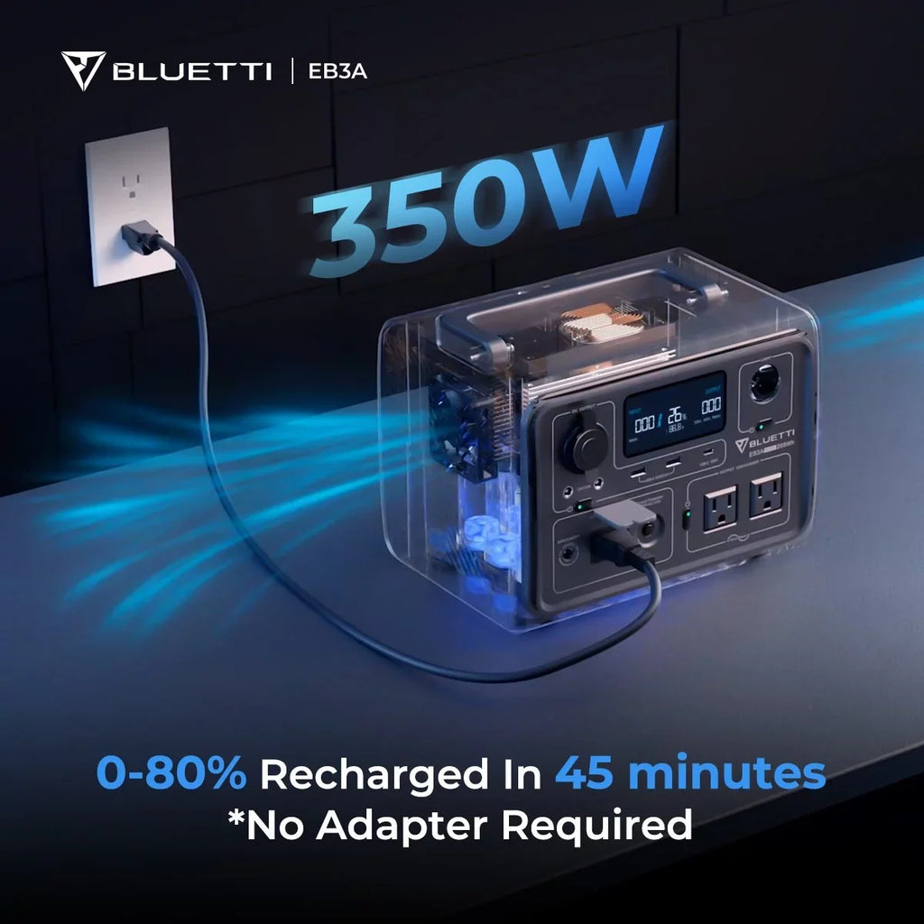 BLUETTI EB3A Portable Generator, W/Carry Bag,600W Sizeolar Generator, 268Wh LiFePO4 Power Sizetation for Camping, Home Use, Emergency