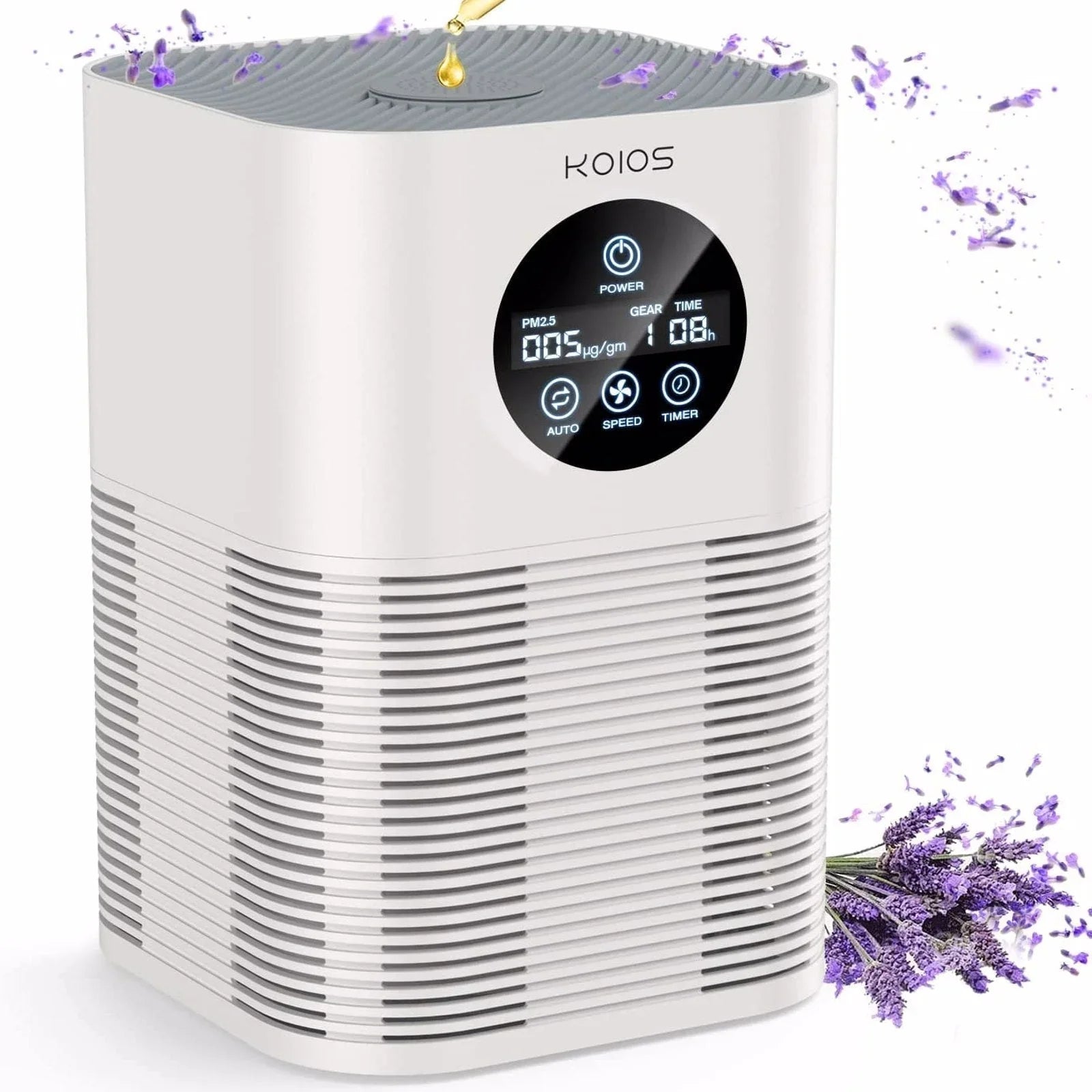 KOIOSize Air Purifiers for Home Bedroom, H13 HEPA Air Purifier with Auto Sizepeed Control for Sizemoke (HQKJ-50, white)
