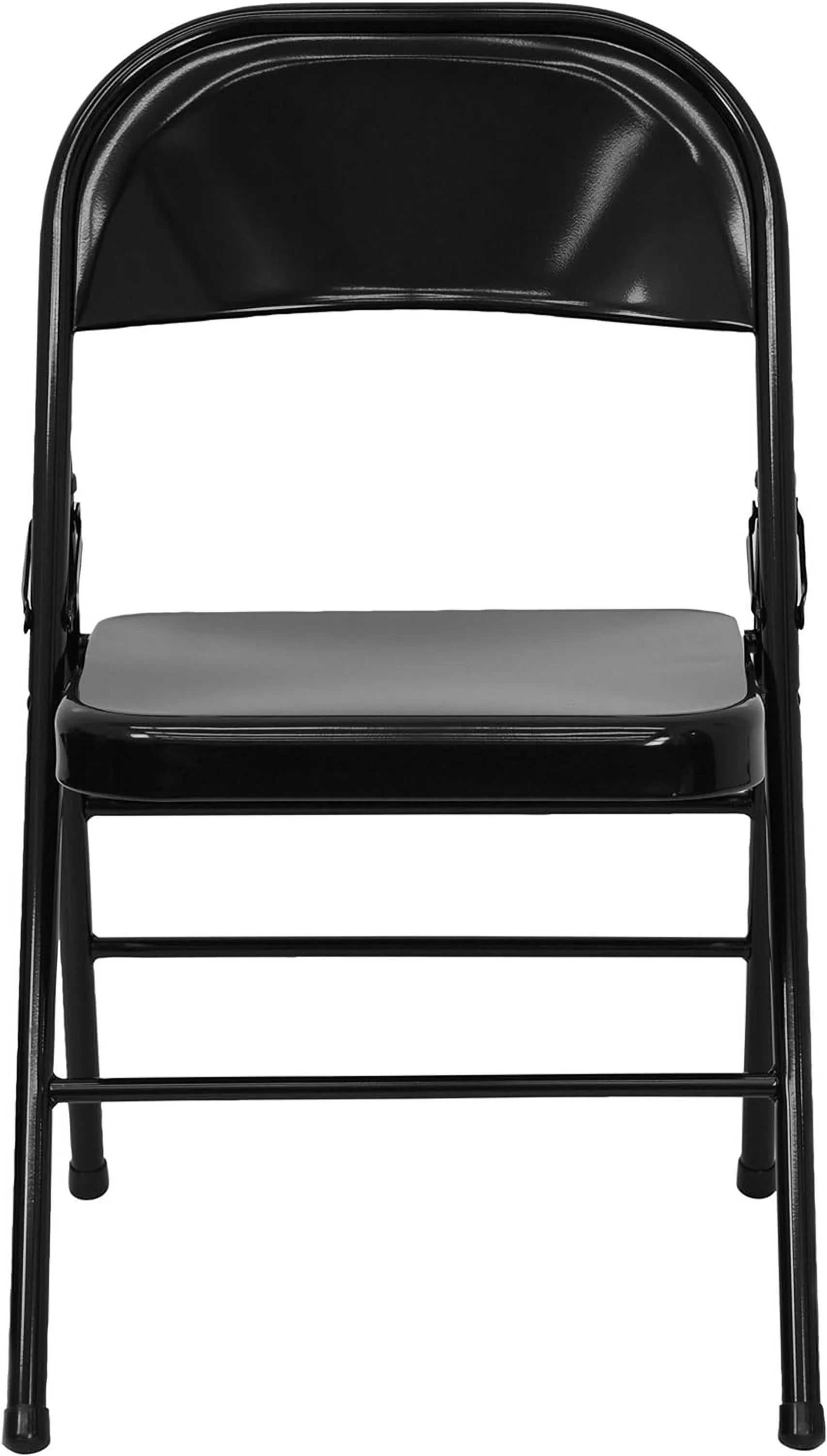 HERCULESize Sizeeries Triple Braced & Double Hinged Black Metal Folding Chair