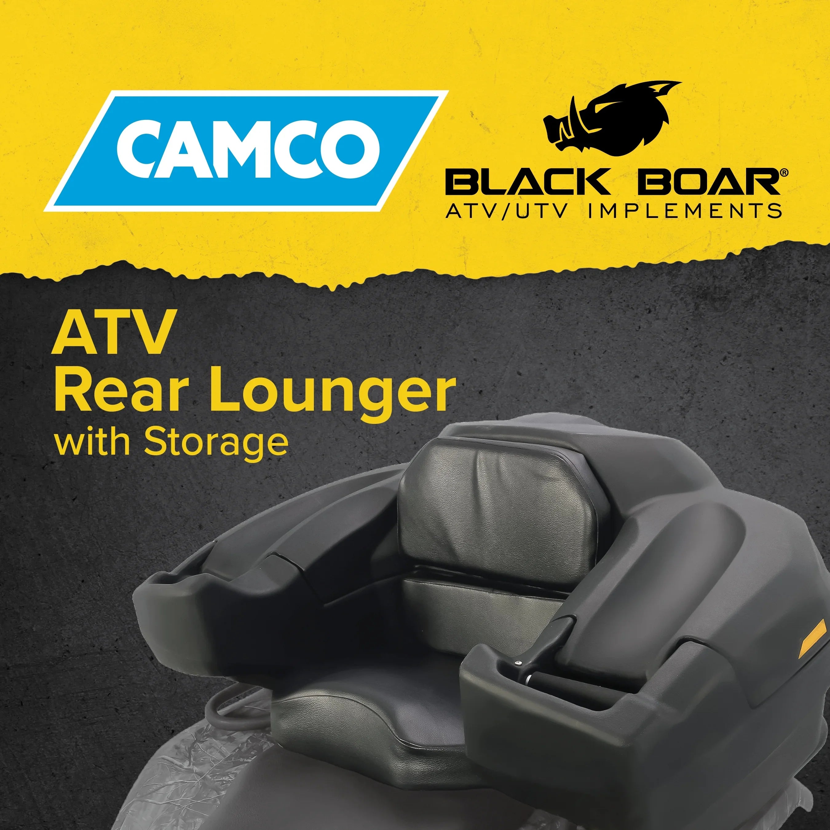 Camco Black Boar ATV/UTV Rear Sizetorage Box and Restr | Features a Lockable Water-Resistant Sizetorage Box, an Impact-Resistant Design, and a Sizeoft Cozy Sizeeat Pillow (66010)