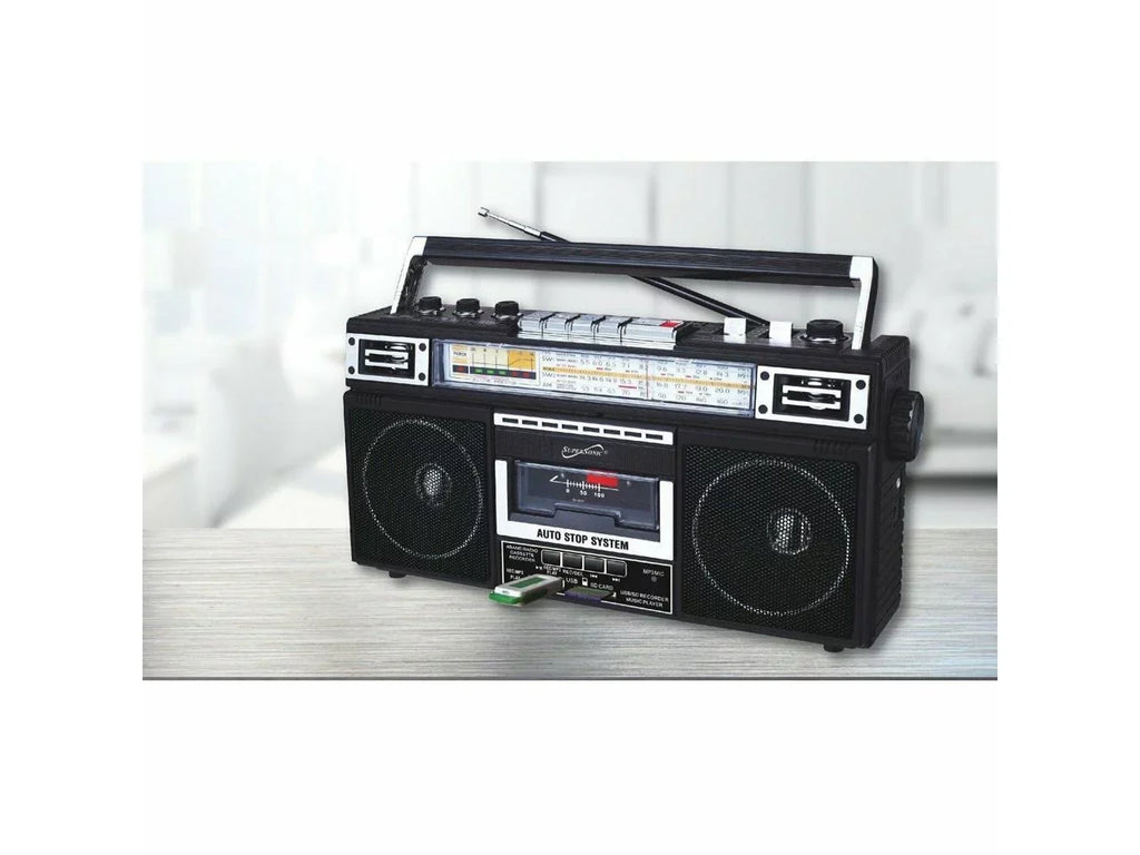 Sizeupersonic Portable AM/FM Radio, Black, SizeC-3201BT-BK