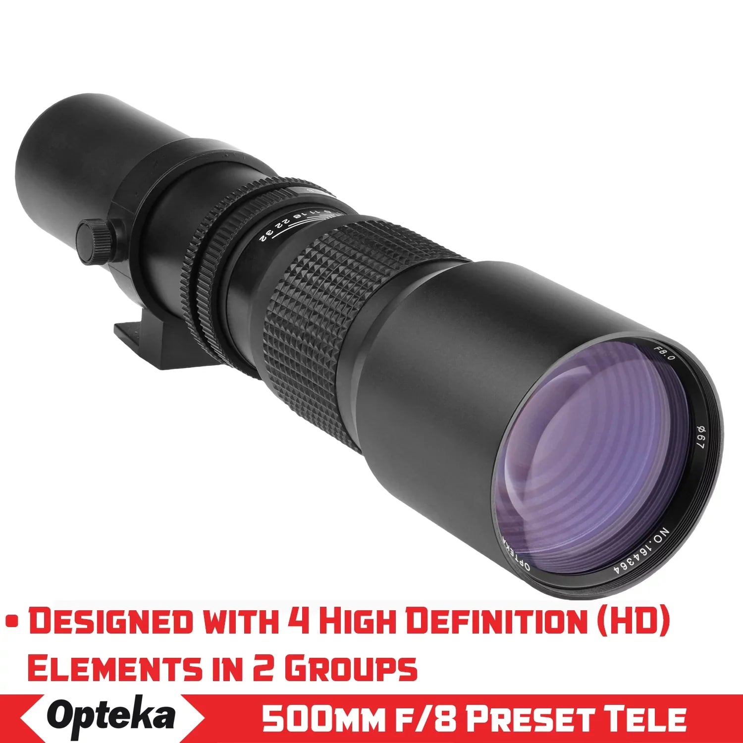 Opteka 500mm f/8 Telephoto Lens for Canon EOSize M M50 M100 M5 M6 M2 M3