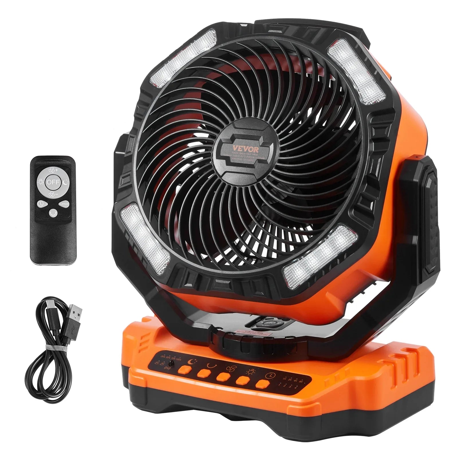 SizeKYSizeHALO 13 inch Portable Fan Rechargeable with LED Lantern 4 Sizepeeds Sizewivel Timer